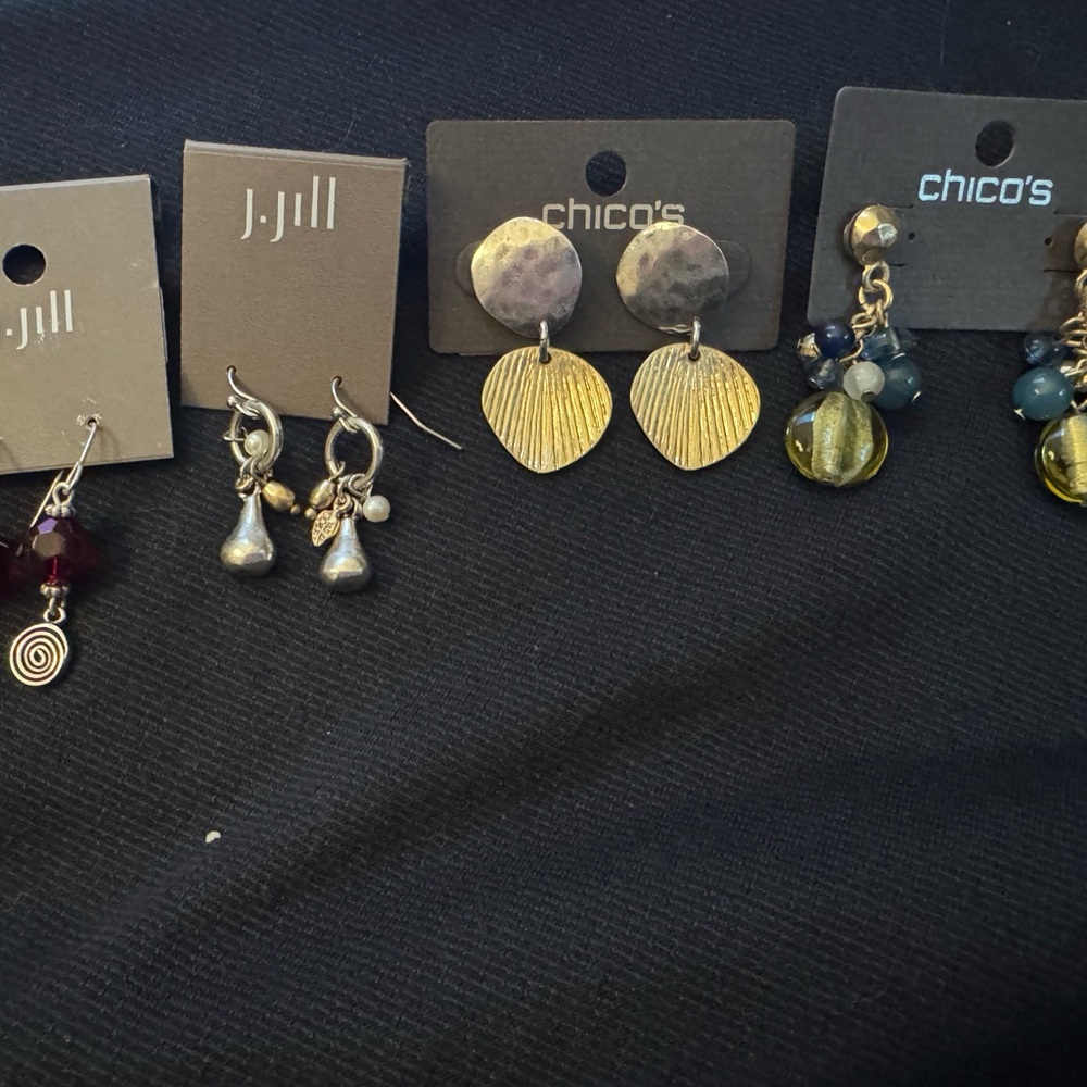 NWT BUNDLE Chico's J Jill Gold & Silver Earrings 4 pairs Pierced ears MSRP $109 - Picture 6 of 16